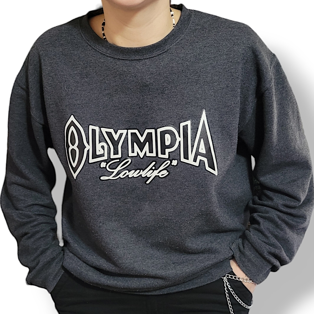 Olympia Beer "Lowlife" Crewneck Sweatshirt - Grey Long Sleeve Unisex